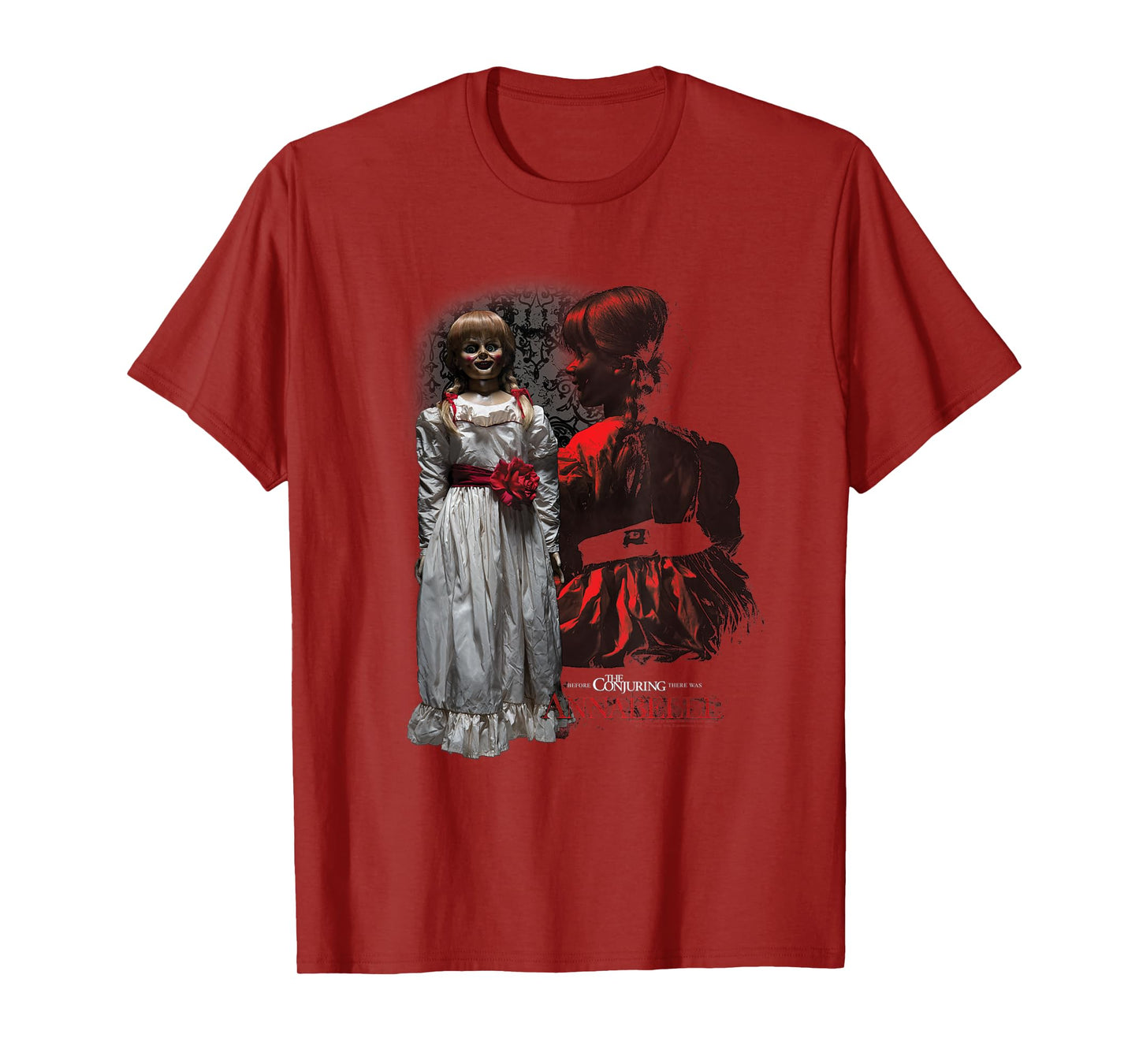 Annabelle Doll Portrait Collage Horror Movie T-Shirt