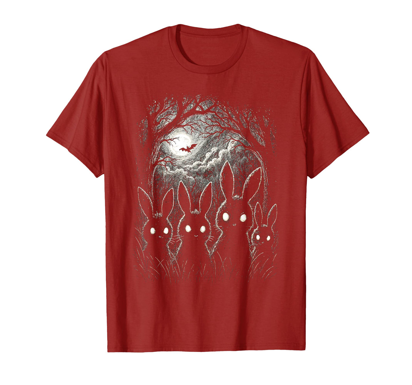 Scary Rabbit Eyes Forest Creepy Halloween Costume Bunny T-Shirt
