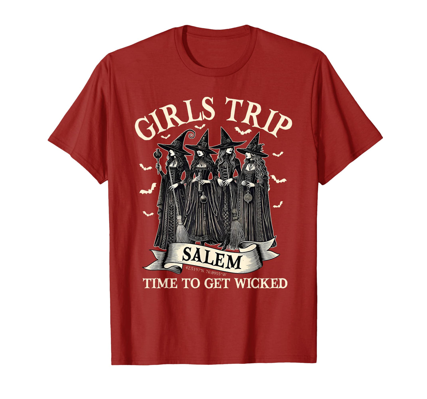 Girls Trip Salem Time To Get Wicked Witchy Witches Halloween T-Shirt