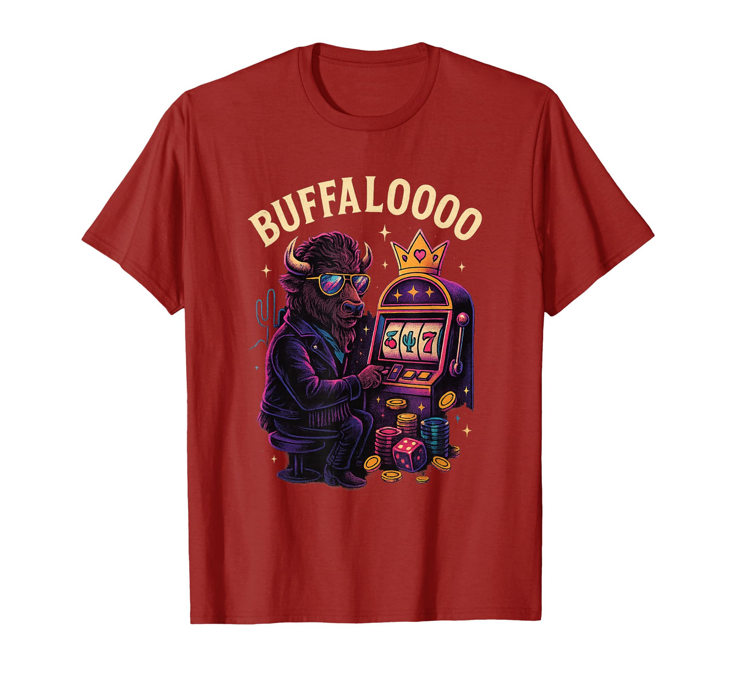 Funny Buffaloooo Casino Buffalo Slot Machine Graphic T-Shirt