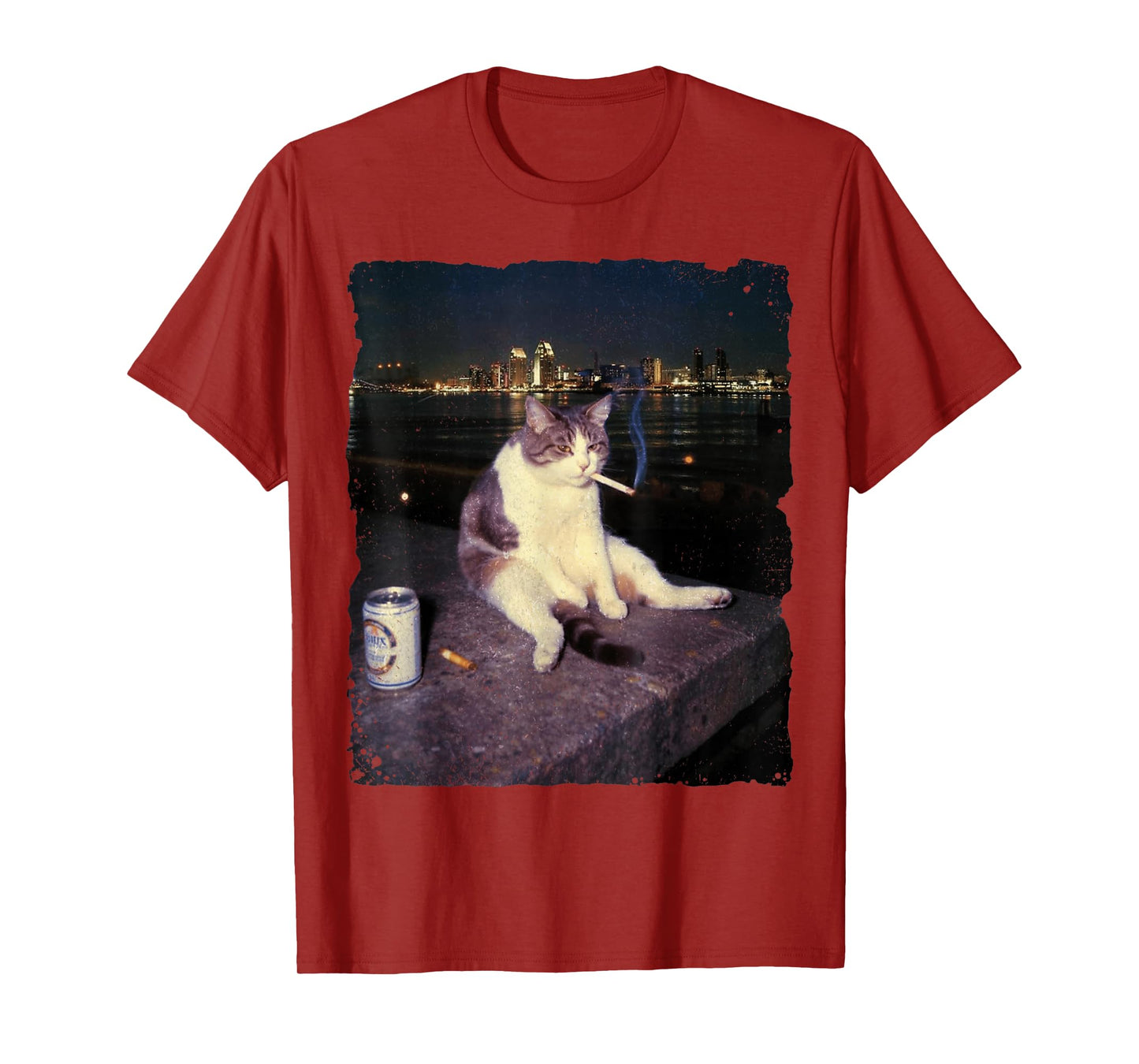Cigarette Kitten Funny Smoking Cat Meme Stupid Brainrot T-Shirt