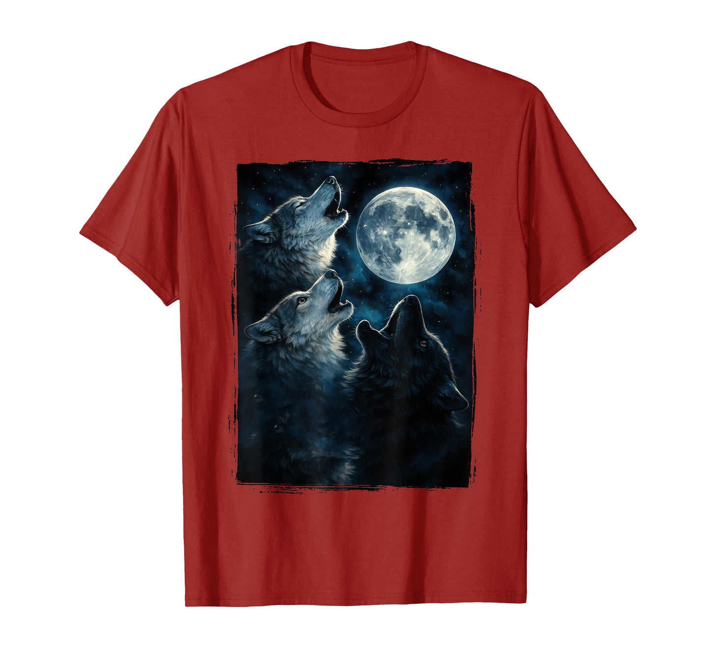Wolf Howling At The Moon T-Shirt Wildlife Wolves Lovers Men T-Shirt