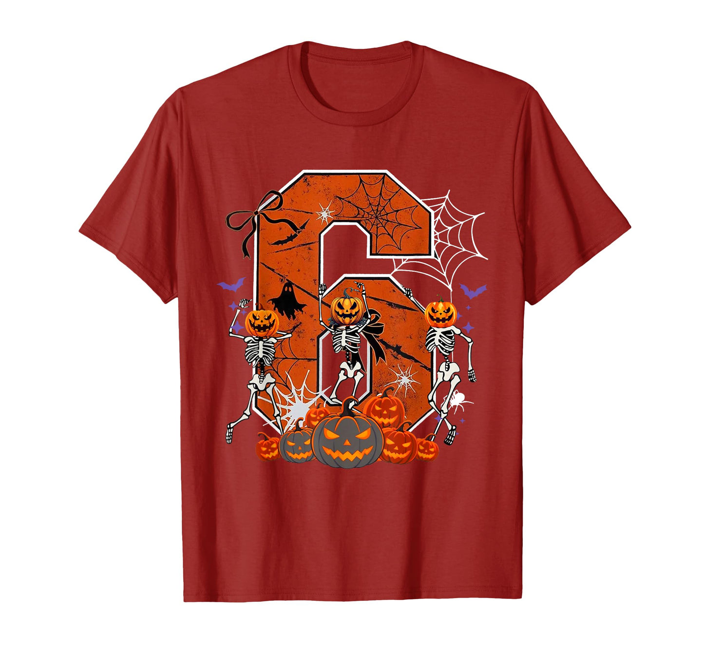 Number 6 Six Seven Meme 6 7 Halloween Dancing Skeleton Women T-Shirt