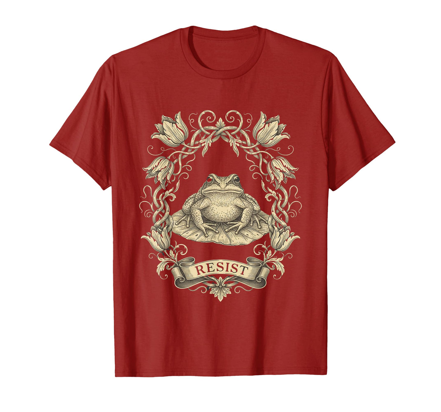 Portland Resist Frog Protest No Kings Day Floral T-Shirt
