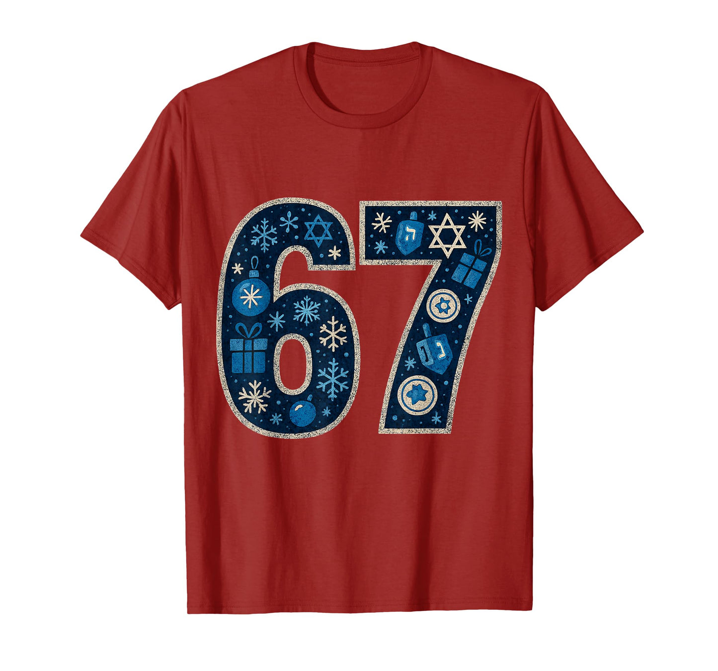 Hanukkah 67 Festive Dreidel Gelt Design Six Seven 6 7 T-Shirt