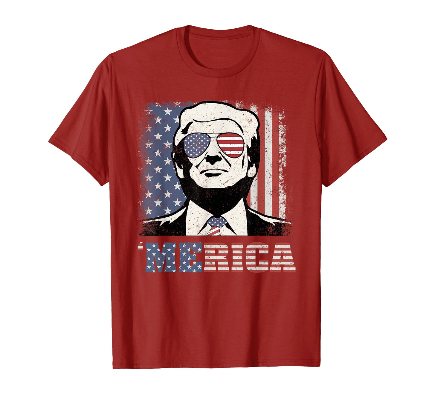 'MERICA TRUMP Shirt Funny Trump 4th Of July American Flag T-Shirt