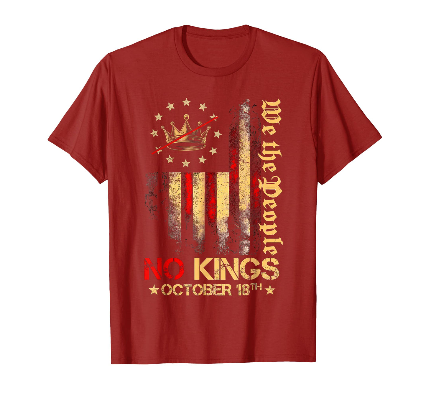 No Kings Vintage America Flag 1776 October 18 T-Shirt