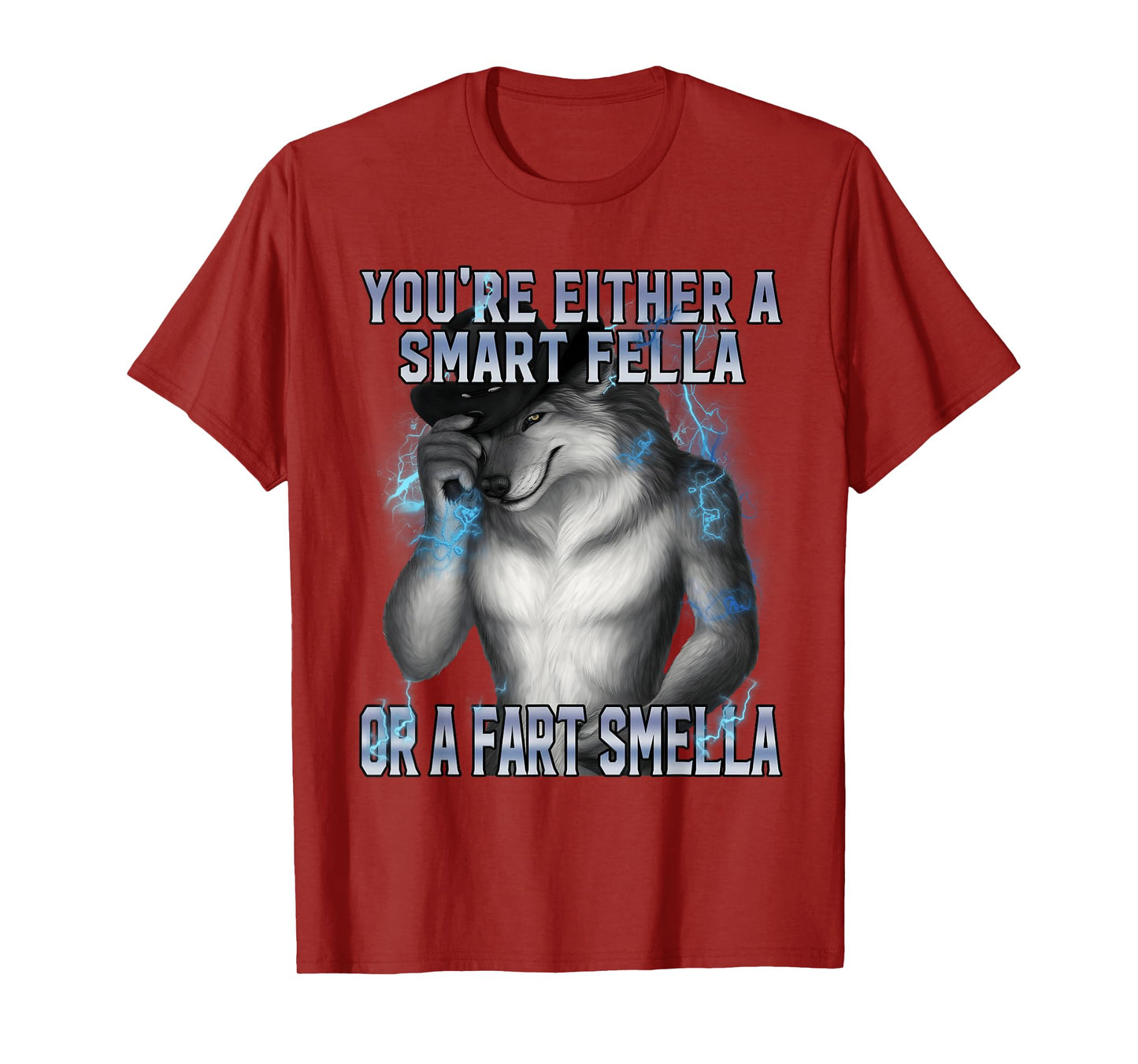 Smart Fella Alpha Wolf Meme Funny Werewolf Cursed Meme T-Shirt