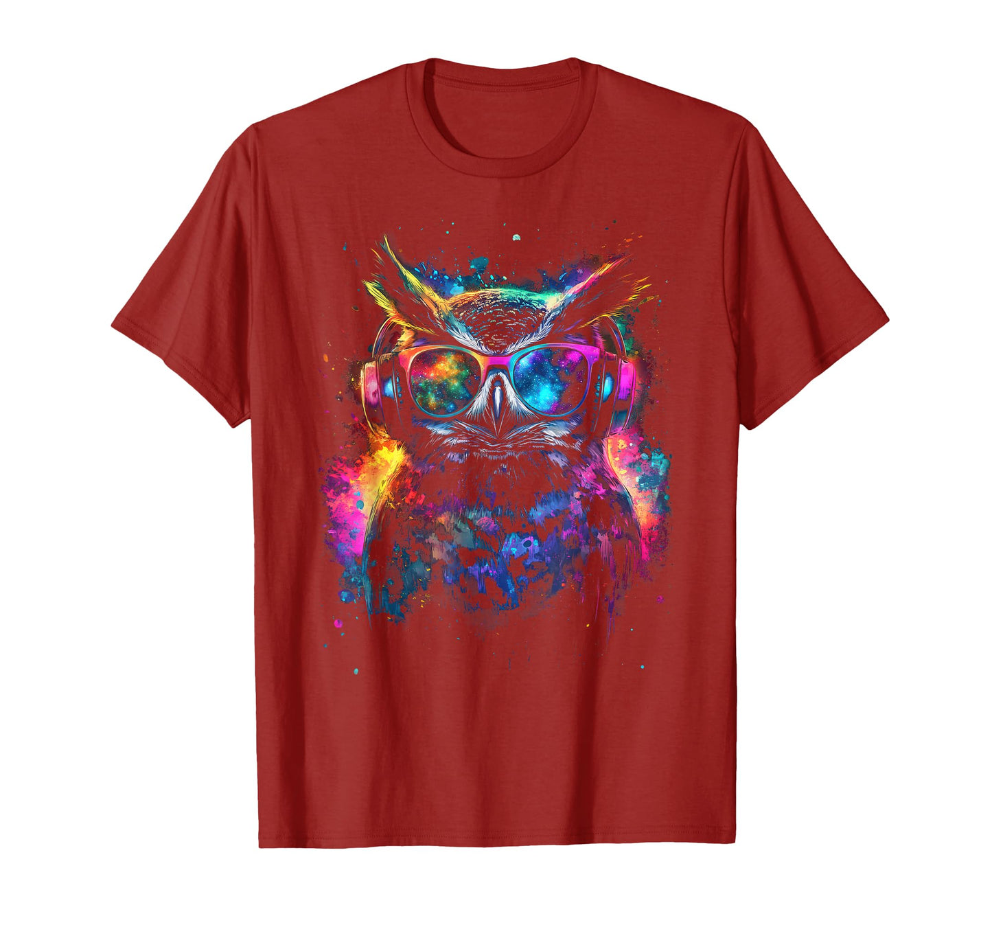 Cool Pop Art Graphic Music Rave Techno Festival DJ Funny Owl T-Shirt