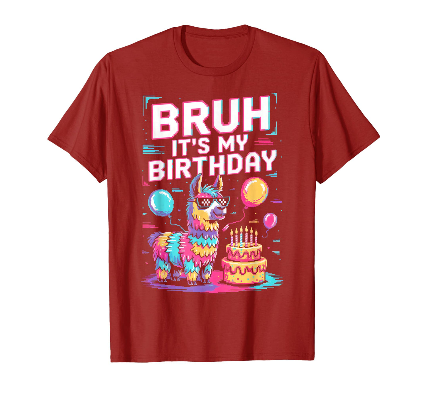 Bruh Its My Birthday Llama Party Family Bday T-Shirt