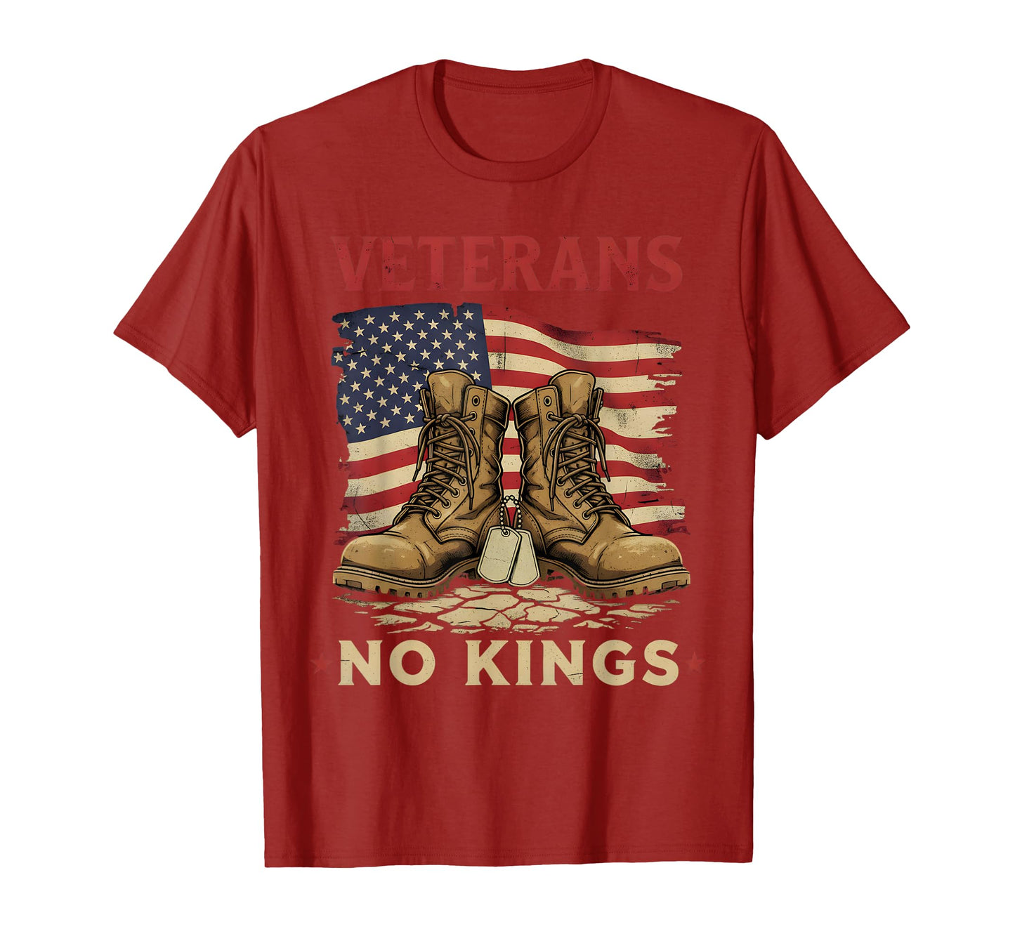 Veterans No Kings in America Vintage Flag Patriotic T-Shirt