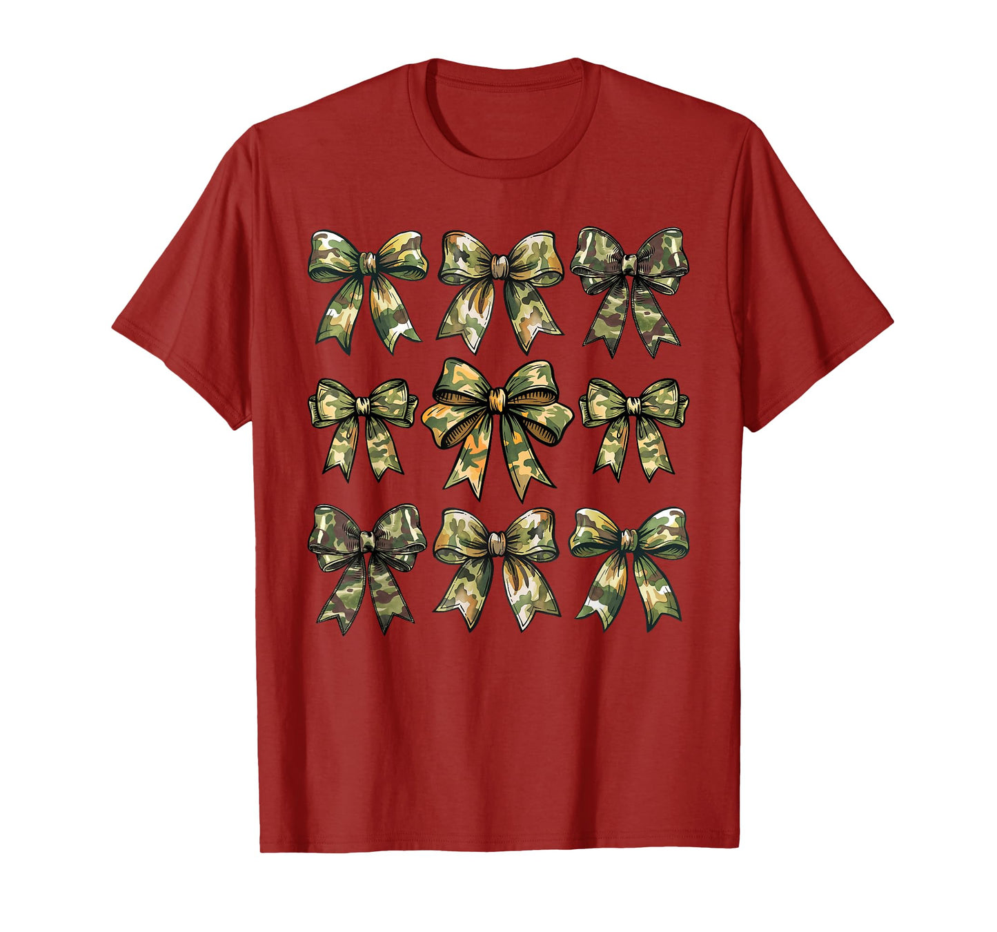Camouflage Old Camo Bow Camo Coquette Bow Hunting Women Girl T-Shirt