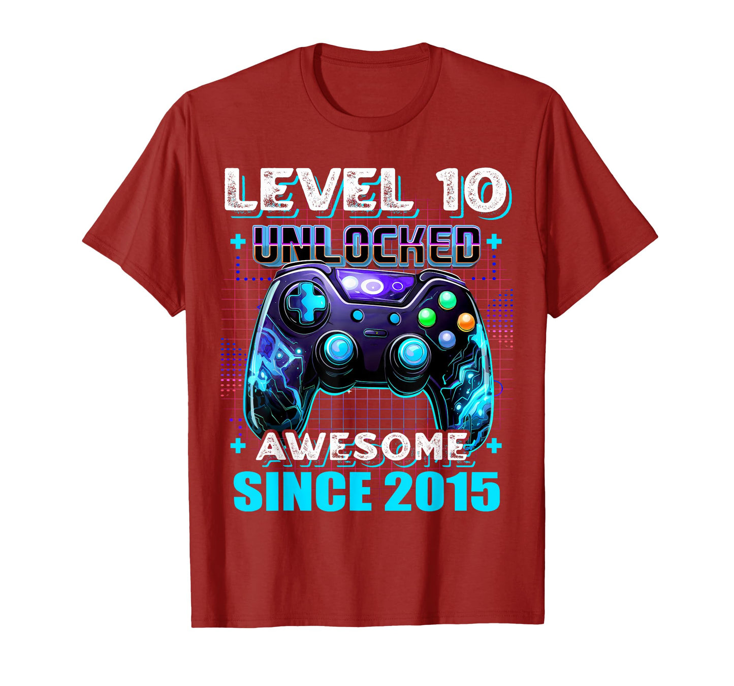 10th Birthday Boy Level 10 Gamer 10 Year Video Game Party T-Shirt