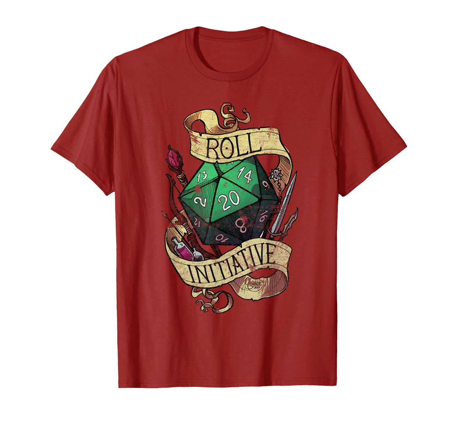 Vintage Funny Take the Initiative roll Retro Gaming Gamer T-Shirt