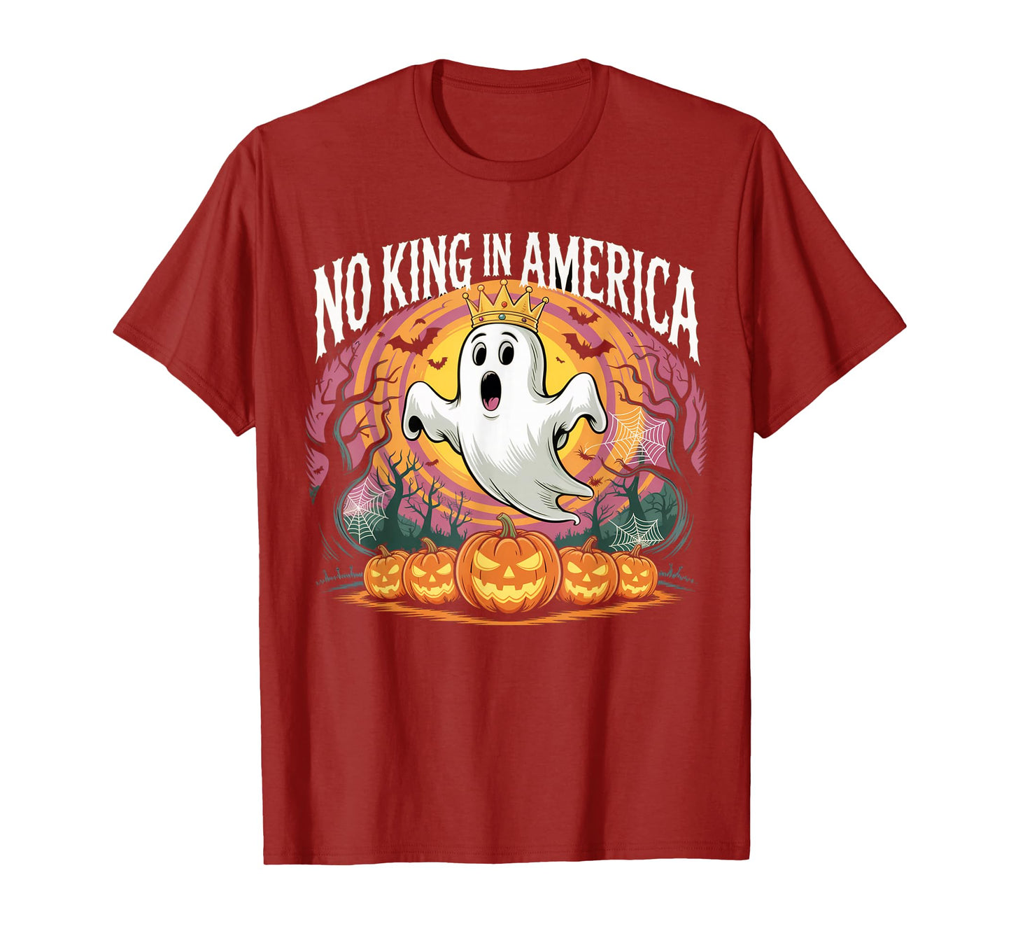 Funny Halloween No Kings in America Since 1776 Distressed T-Shirt