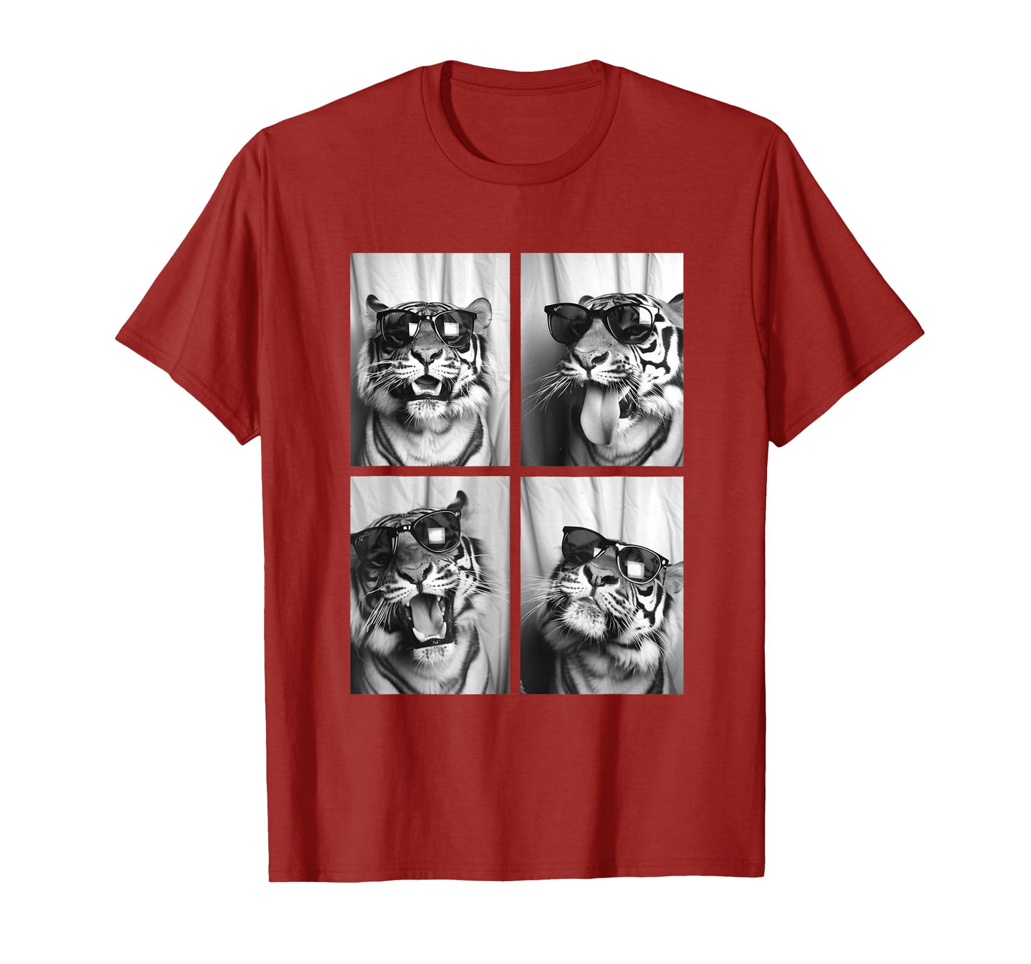 Cute Tigers with Sunglasses Cool Feline Animals Photo Booth T-Shirt