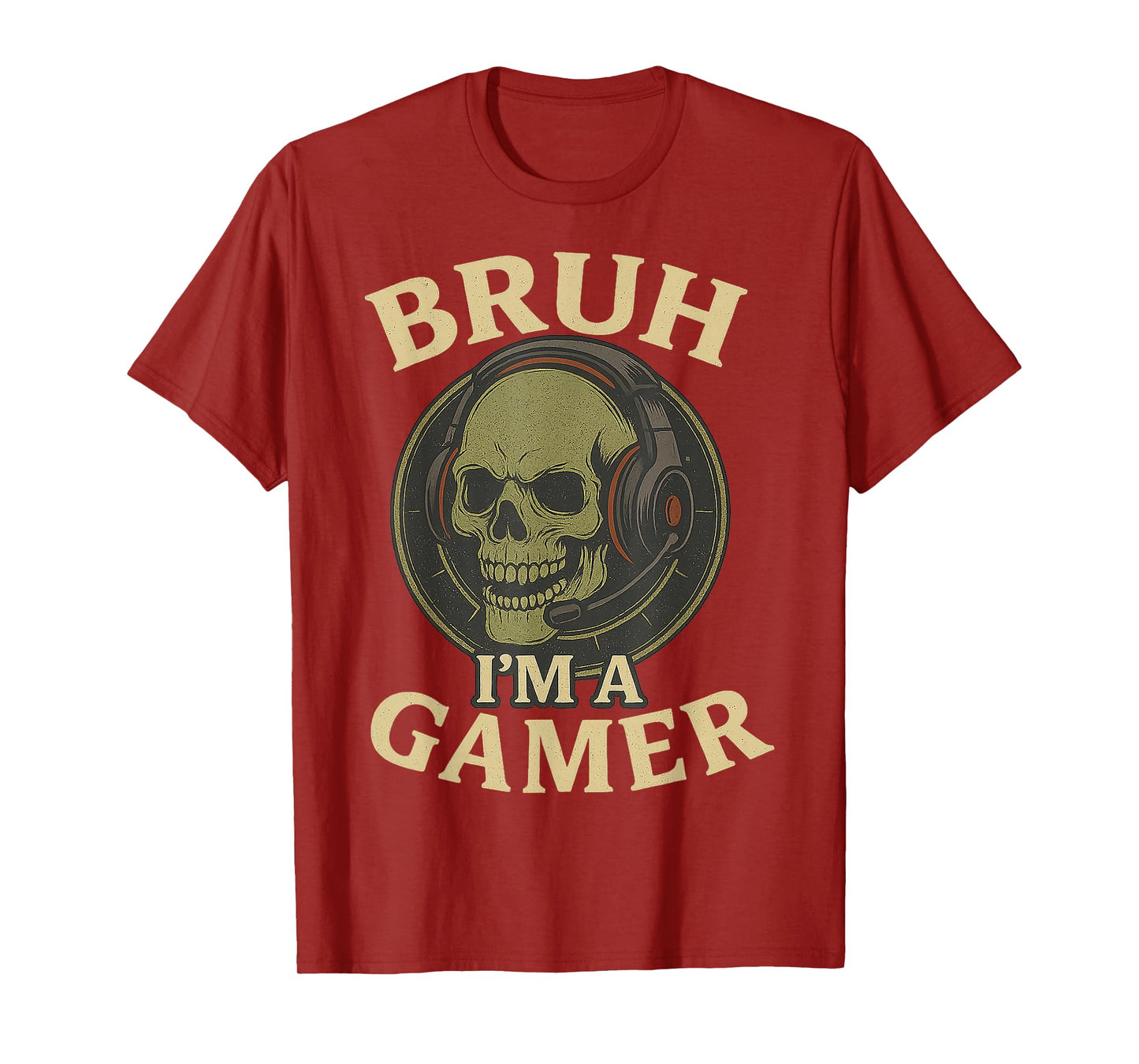 Bruh I'm a Gamer Skull Funny Meme Gifts Halloween Costume T-Shirt