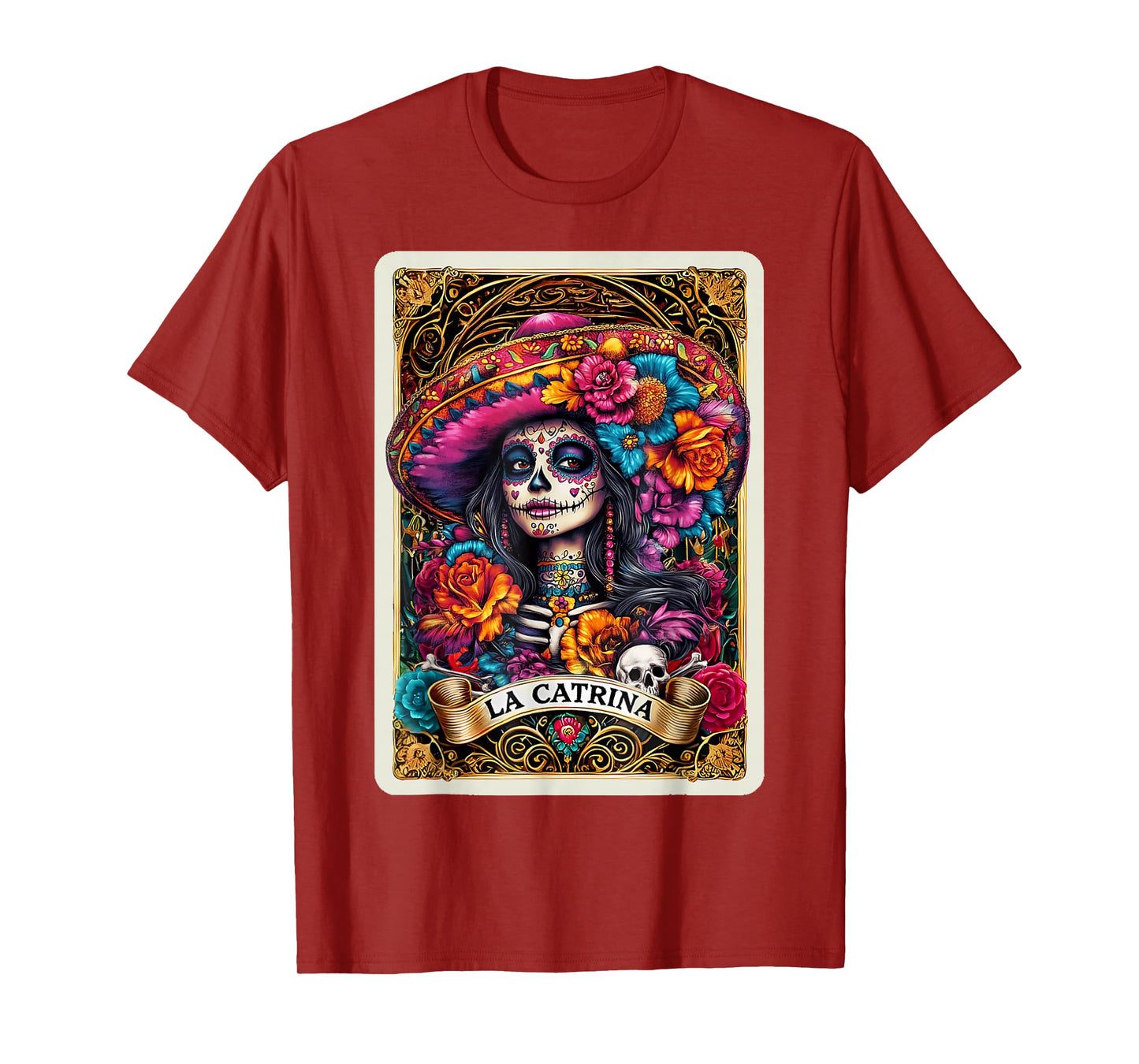 De Los Muertos La Catrina Day of The Dead Sugar Skull Women T-Shirt