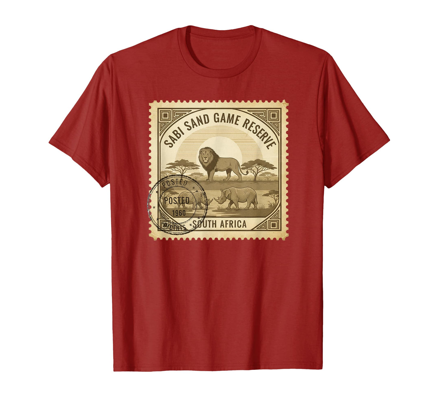 African Safari Stamp Sabi Sand Game Reserve Postage T-Shirt