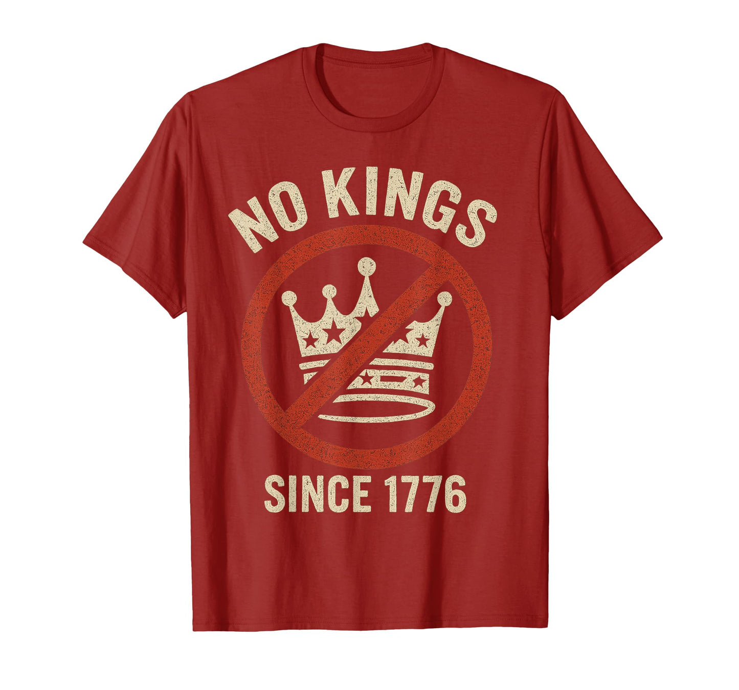 Vintage No Kings Since 1776 USA 4th Of July Distressed USA T-Shirt