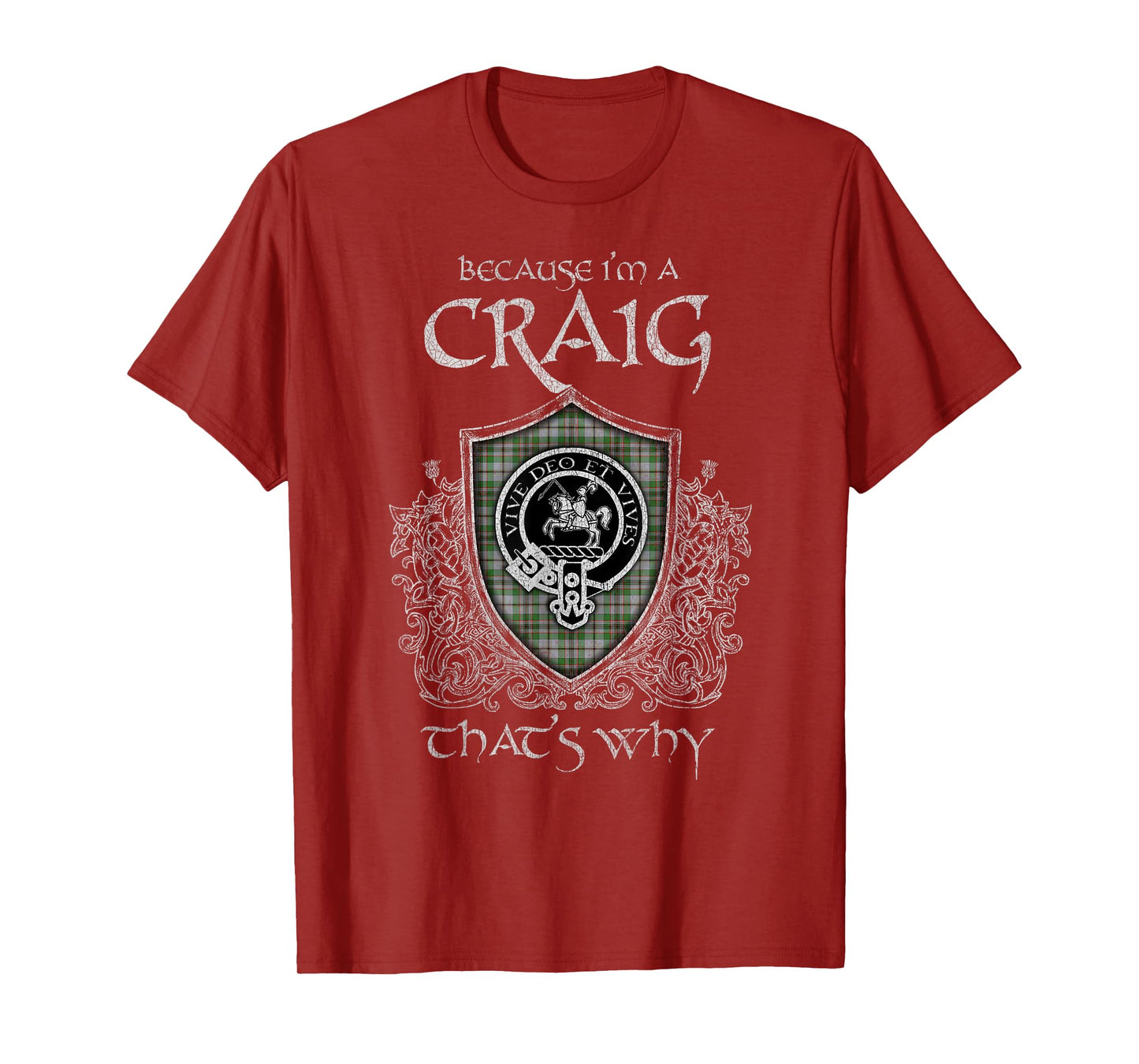Clan Craig Crest Tartan Celtic Last Name Vinatge T-Shirt