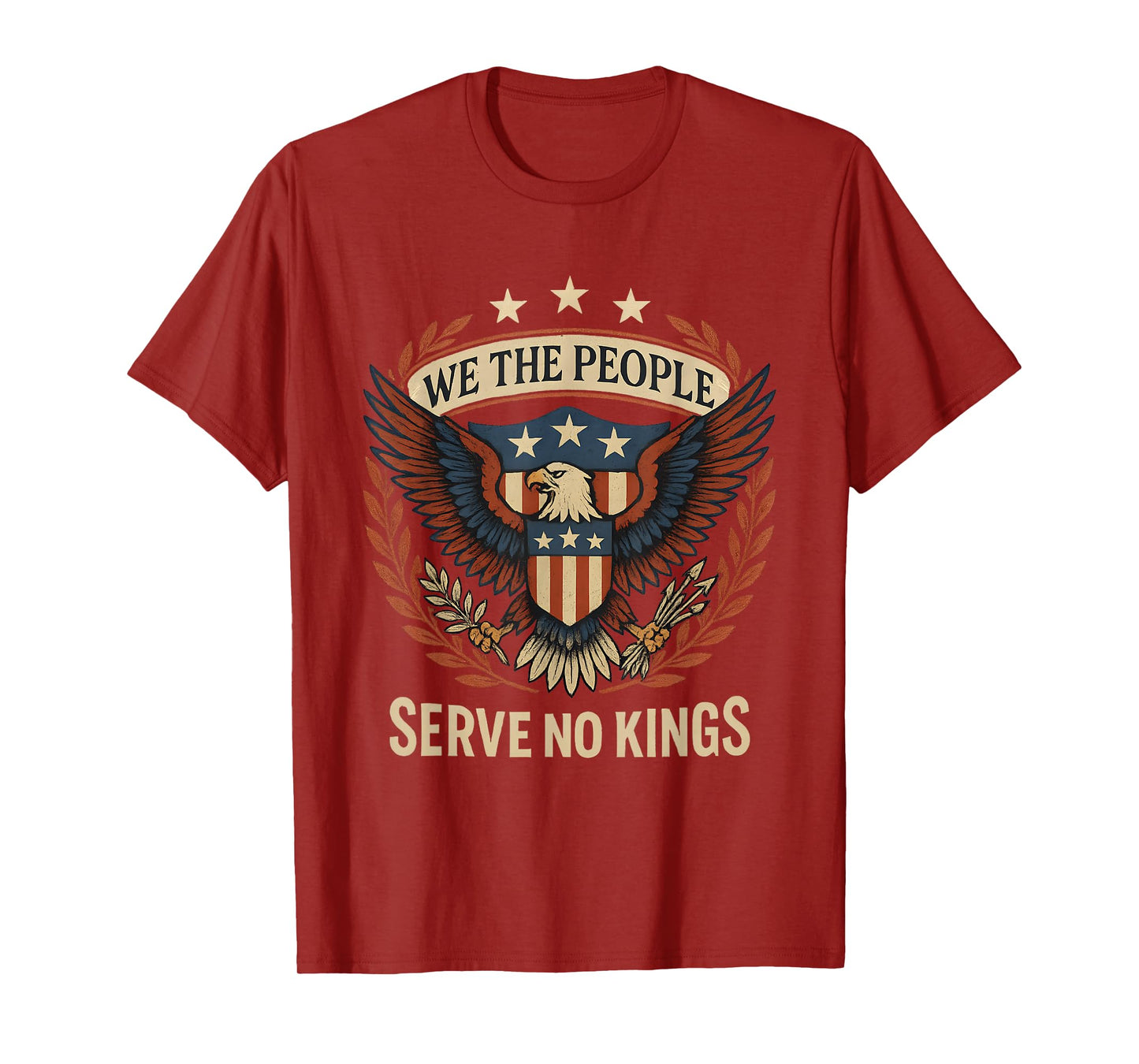 We The People Vintage Patriotic Eagle Serve No Kings Freedom T-Shirt