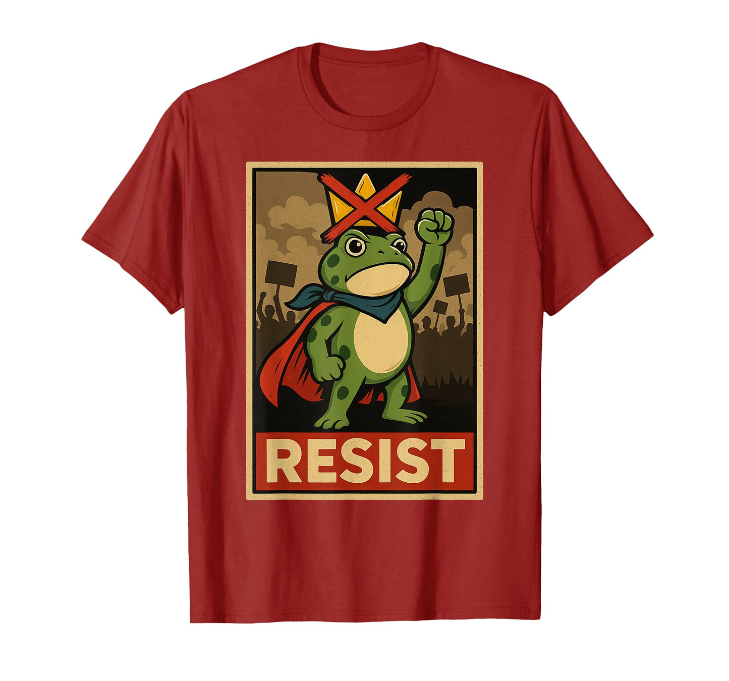 Funny Portland Frog Hop Protest Resist Frog No Kings Toad T-Shirt
