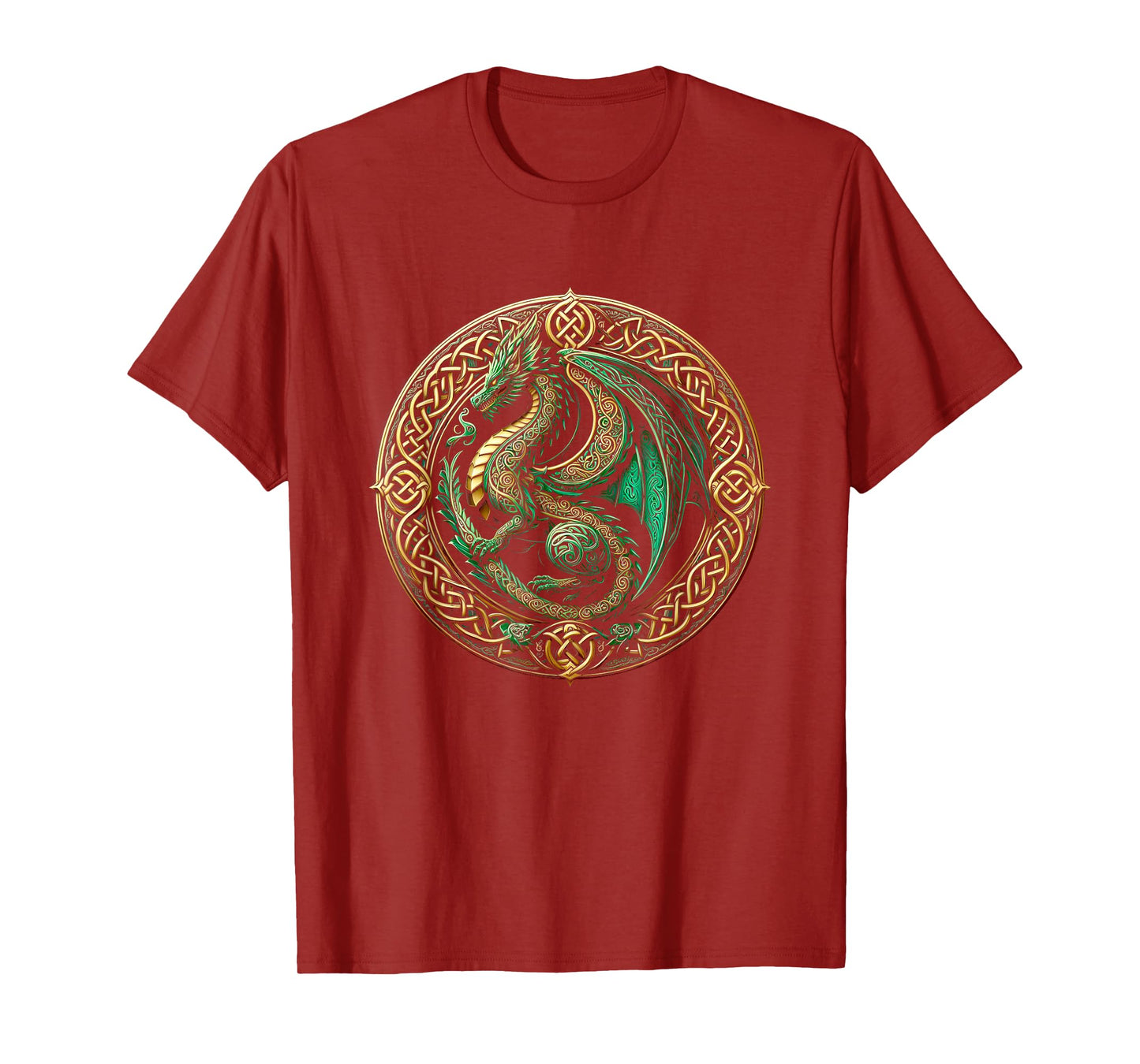 Tribal Irish Green Celtic Knot Fantasy Celtic Dragon Cottage T-Shirt