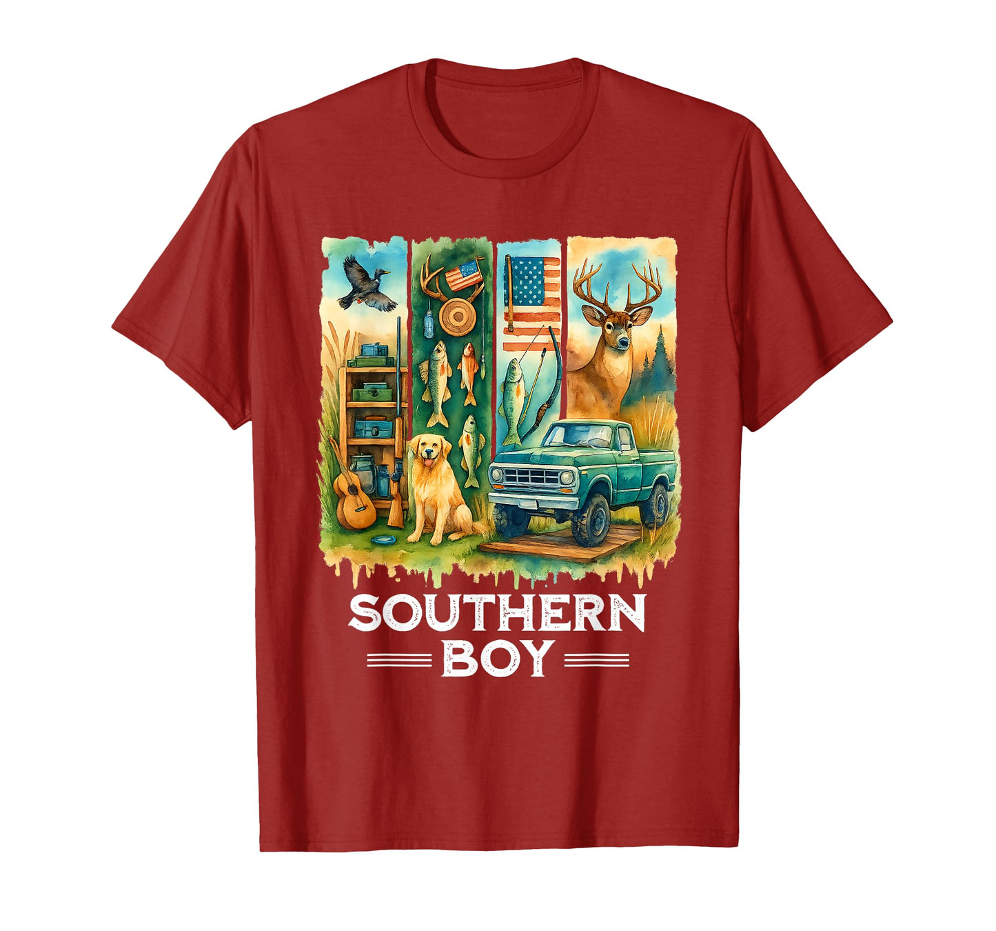 Local Southern Boy Duck Hunting Labrador Camouflage Outdoor T-Shirt
