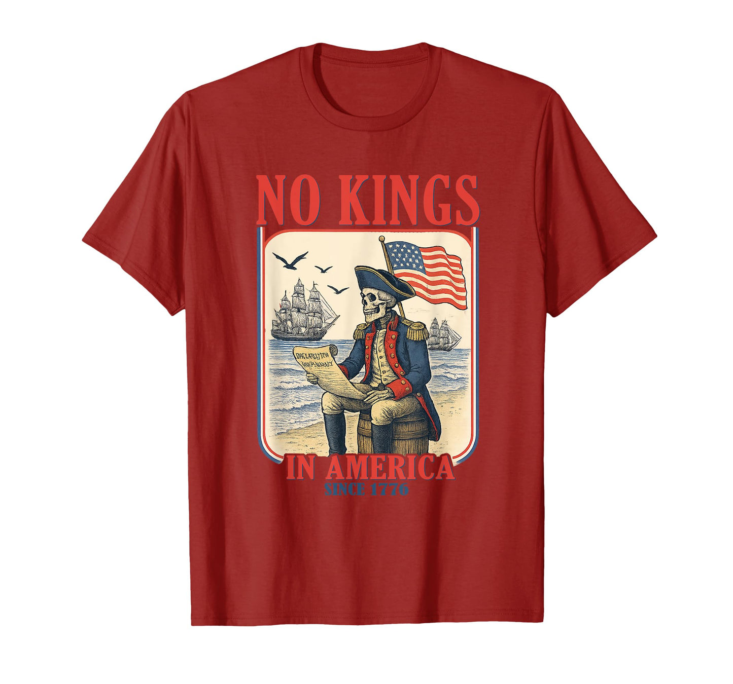 Retro No Kings In America Since 1776 T-Shirt
