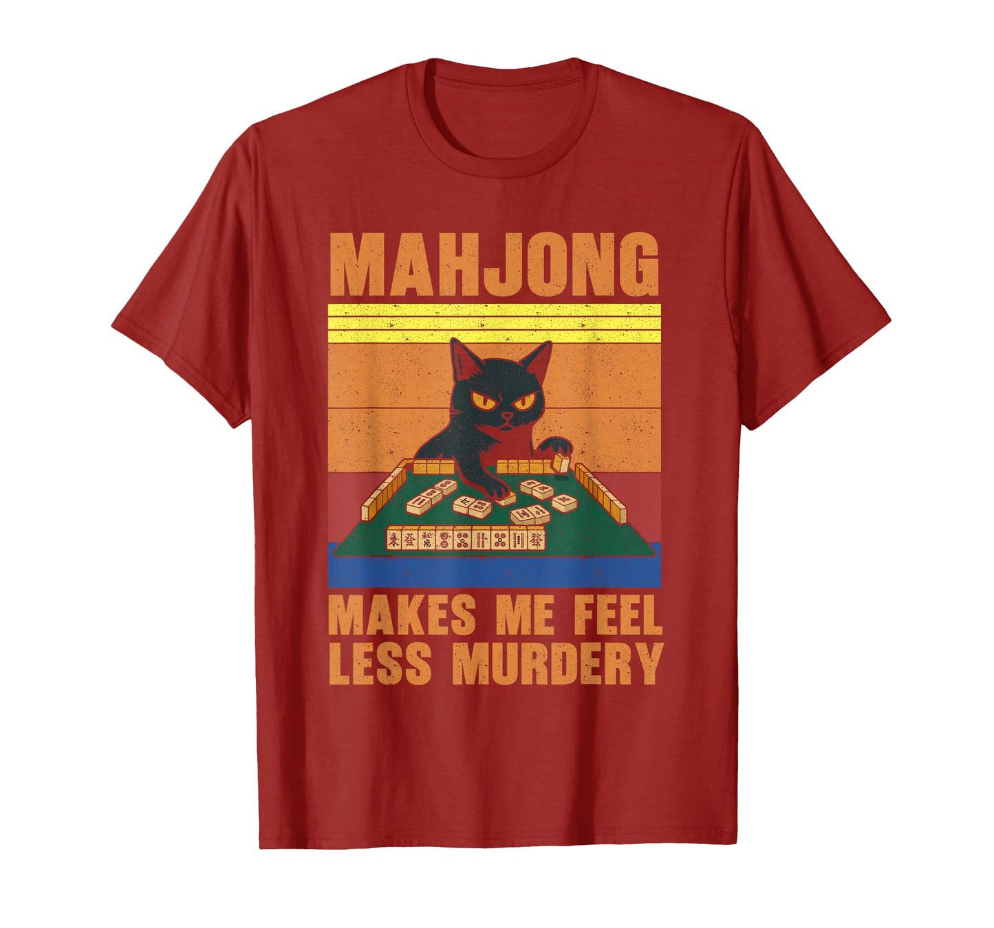 Mahjong Lover Funny Mahjong cat T-Shirt