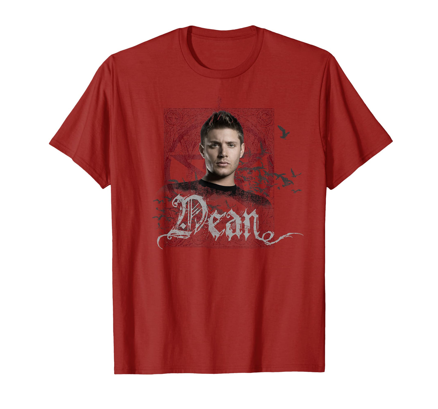 Supernatural Dean Winchester Goth Pentagram & Birds TV Show T-Shirt