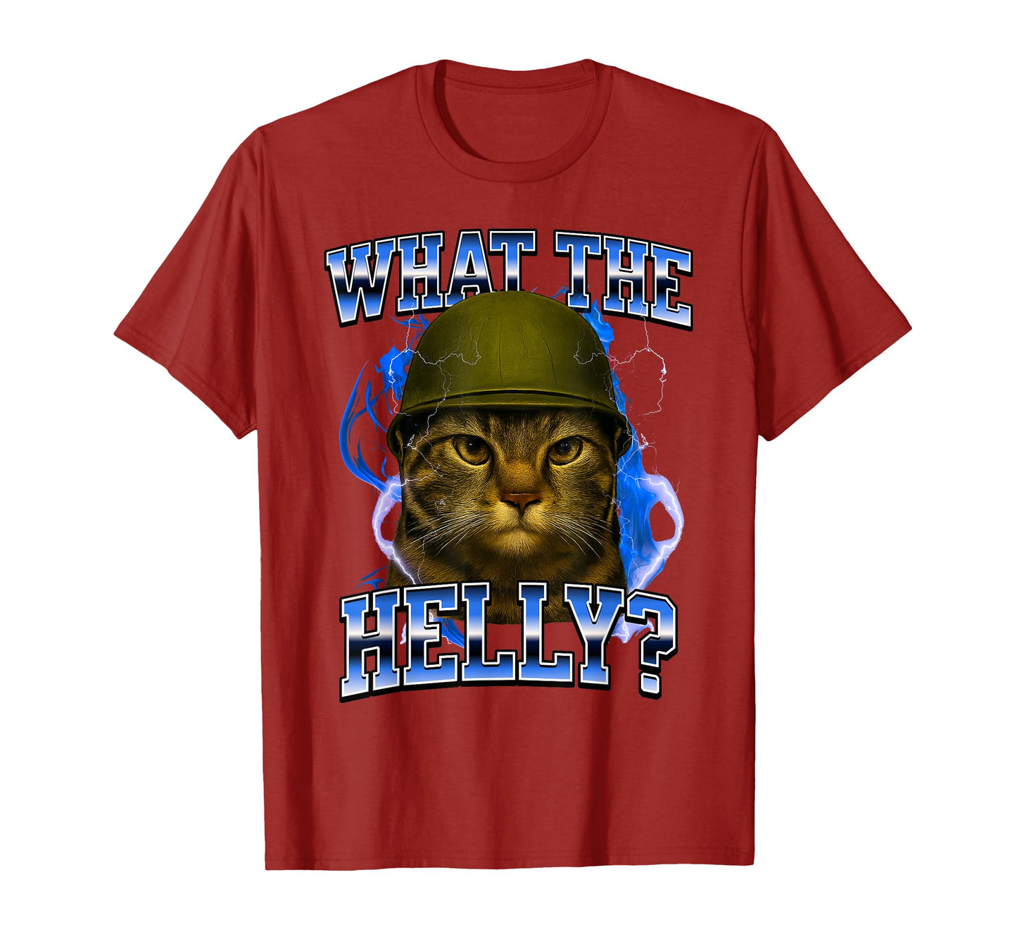 What The Helly Ironic Meme Cat Brainrot Quote Gen Z Alpha T-Shirt for Men Women Kids