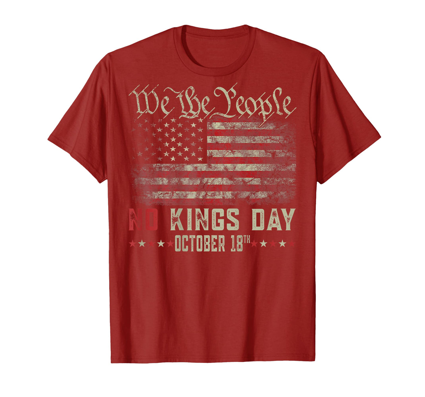 No Kings October 18 Shirt Men Women No Kings Day (ON Back) T-Shirt