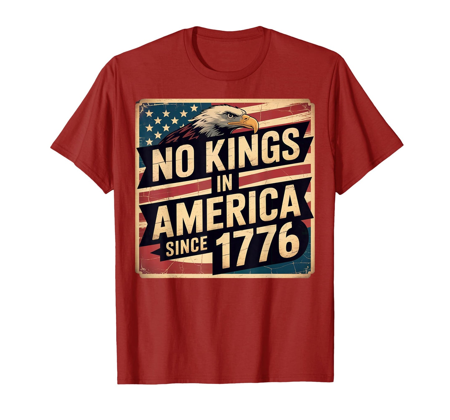 America Flag 4th July Decor No Kings In America Since 1776 T-Shirt