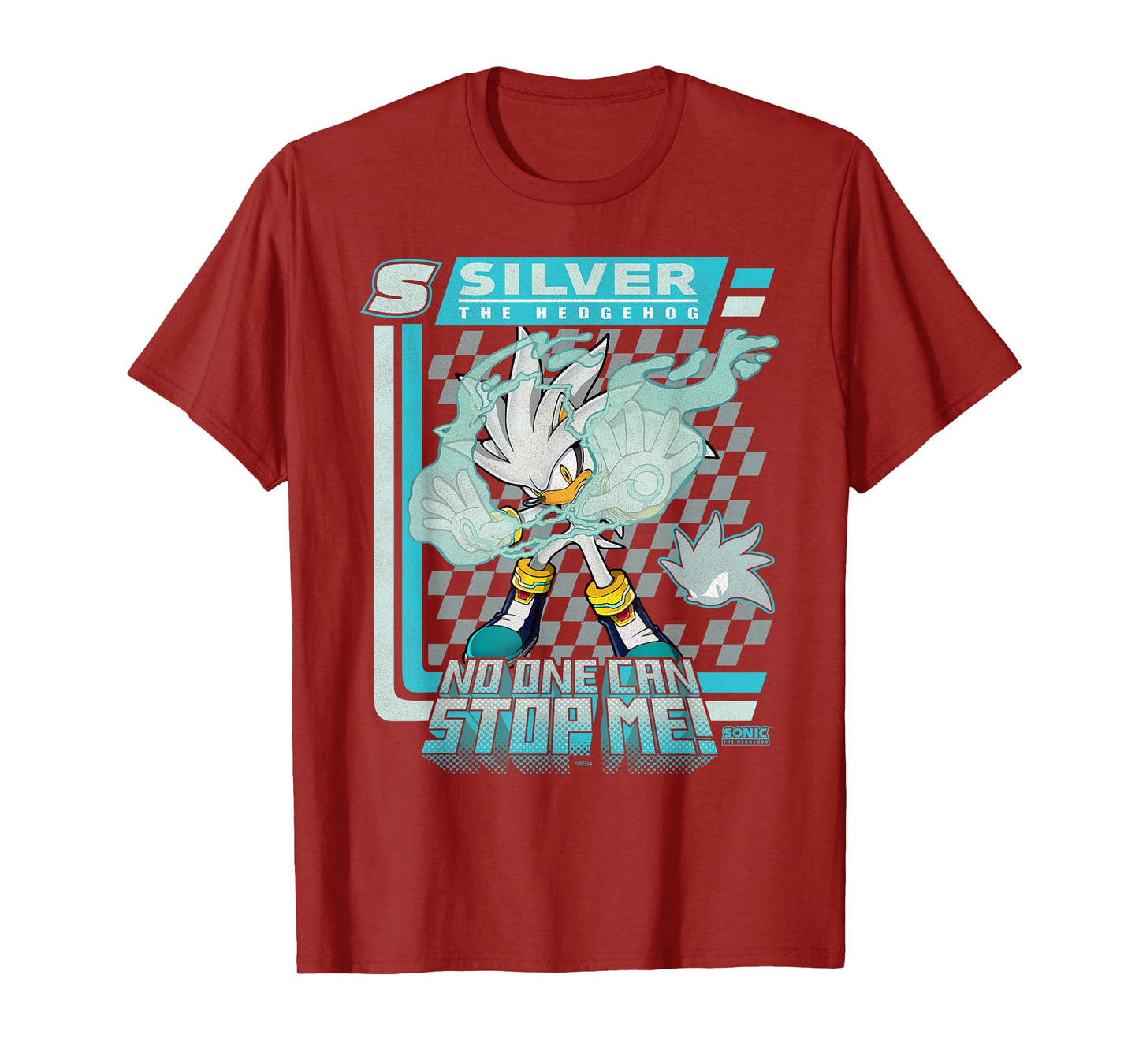 Sonic The Hedgehog Silver The Hedgehog Racing Poster T-Shirt