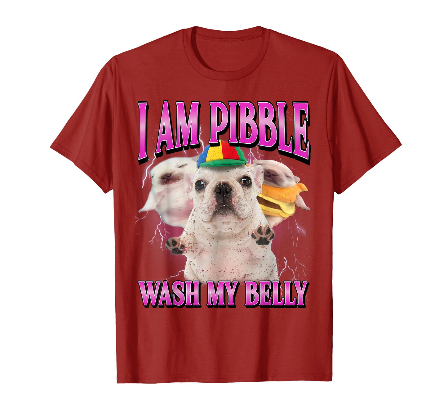I am Pibble Dog Puppy Wash Clean My Belly Funny Dog Meme T-Shirt