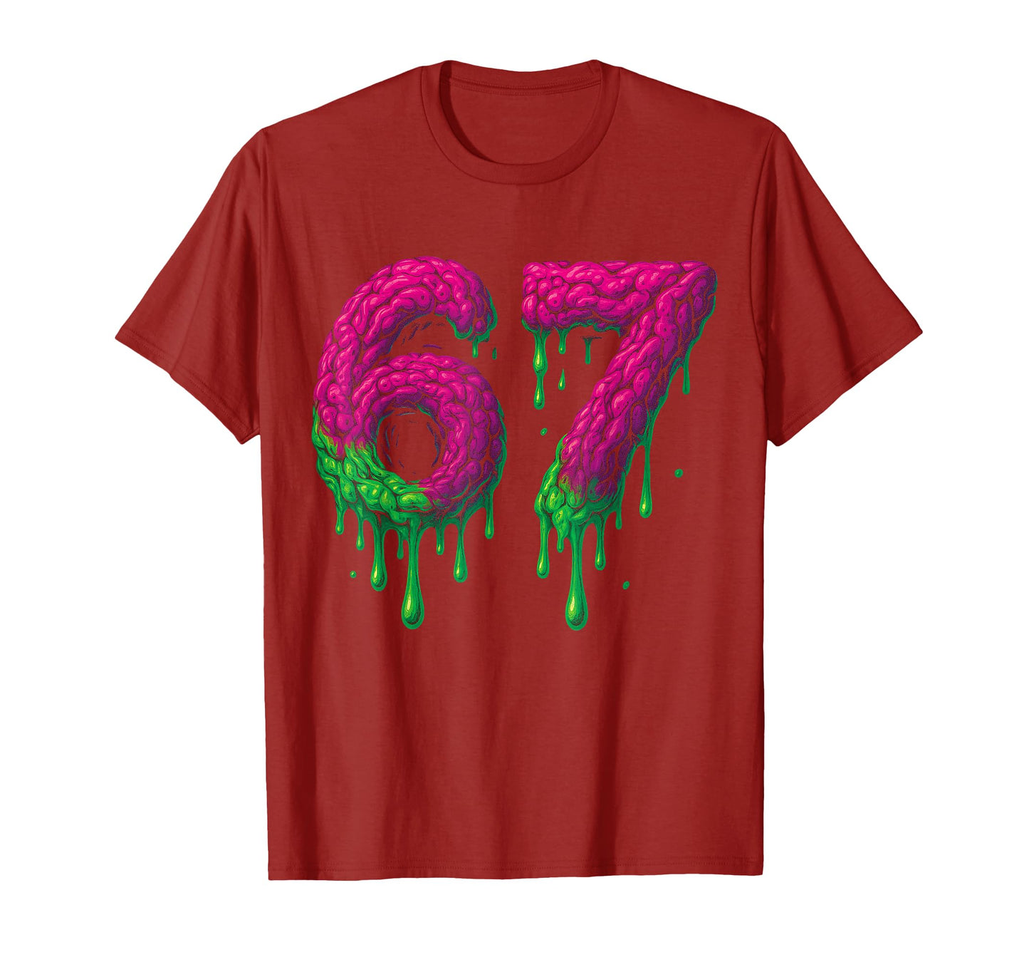 67 Six Seven 6-7 Toxic Brain Drip - Funny Kids Brainrot Meme T-Shirt