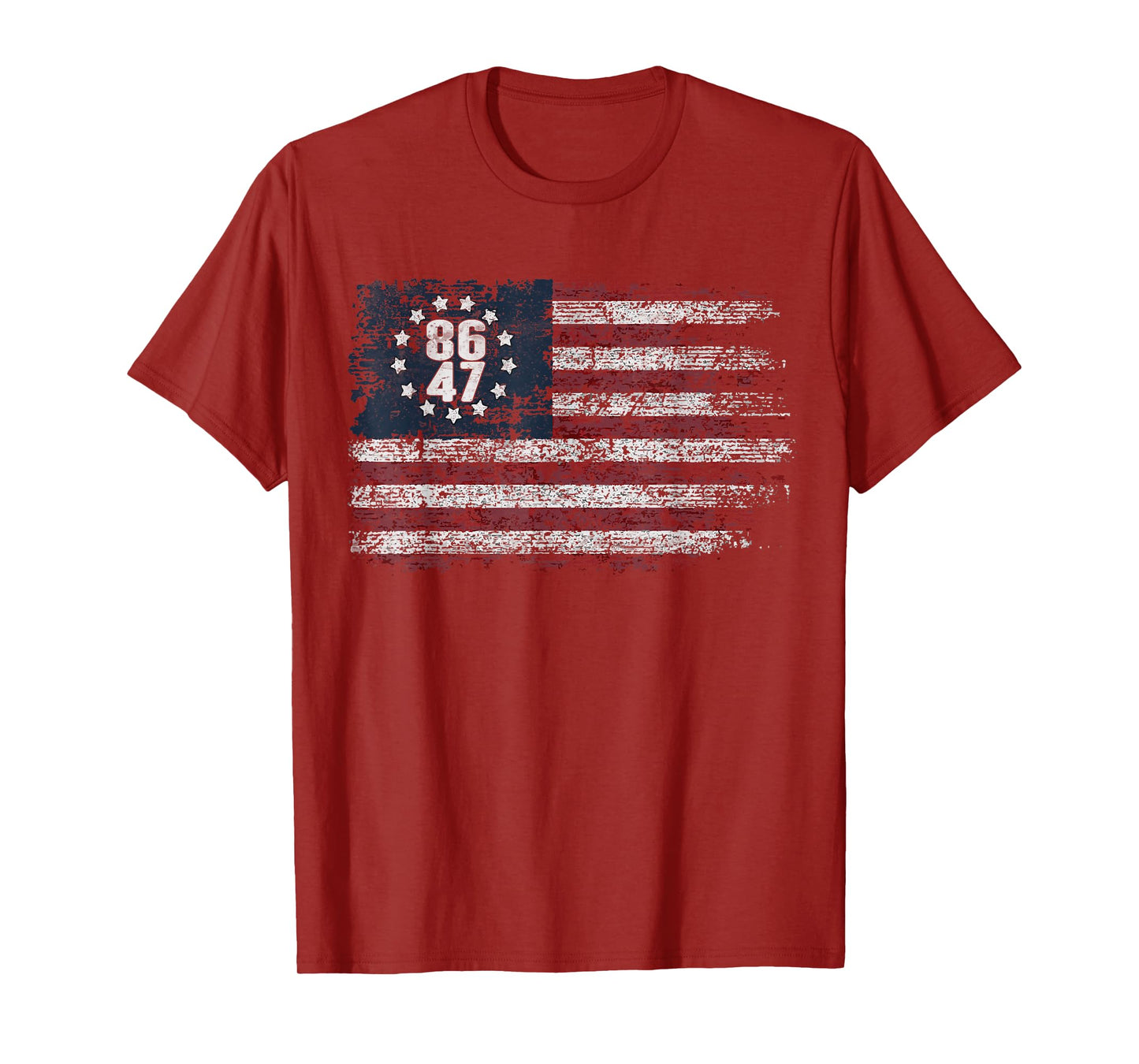 Distressed Betsy Ross American 86 47 Anti-Trump Vintage 8647 T-Shirt