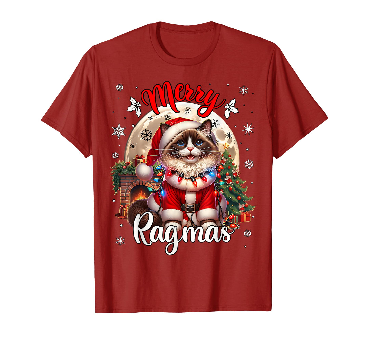 Ragdoll Cat Christmas Costume Ragdoll Xmas Cat T-Shirt