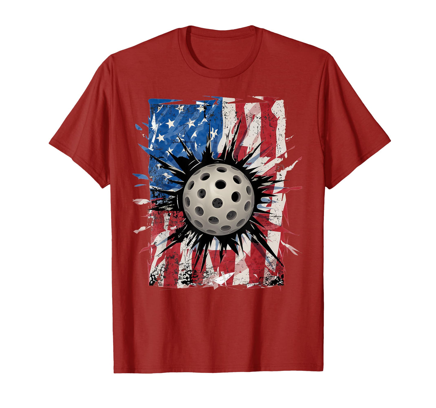 Pickleball Lovers 4th of July American Flag Pickle Ball USA T-Shirt