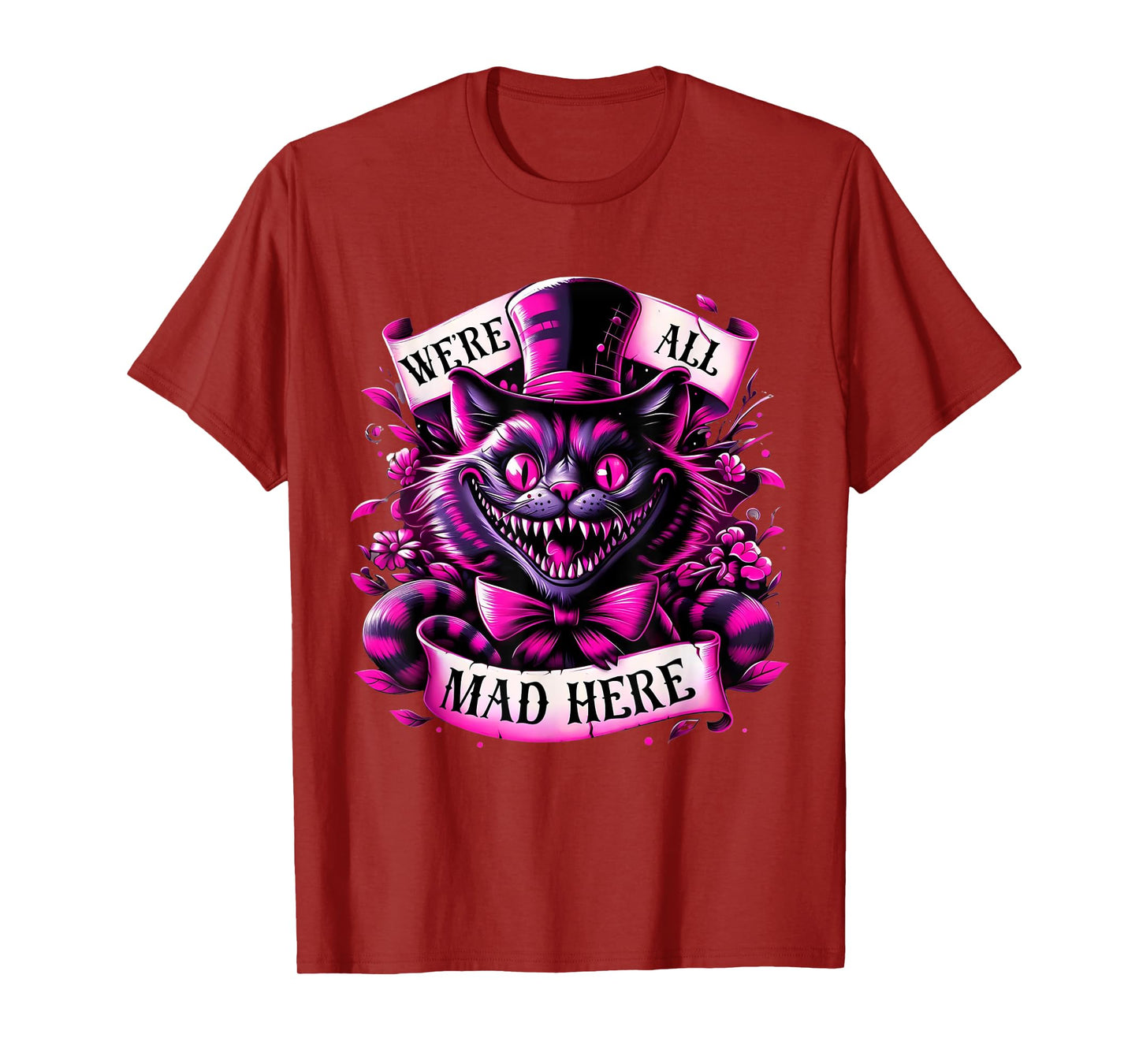 Cheshire Cat Alice in Wonderland Party T-Shirt for Men Women Girls Kids