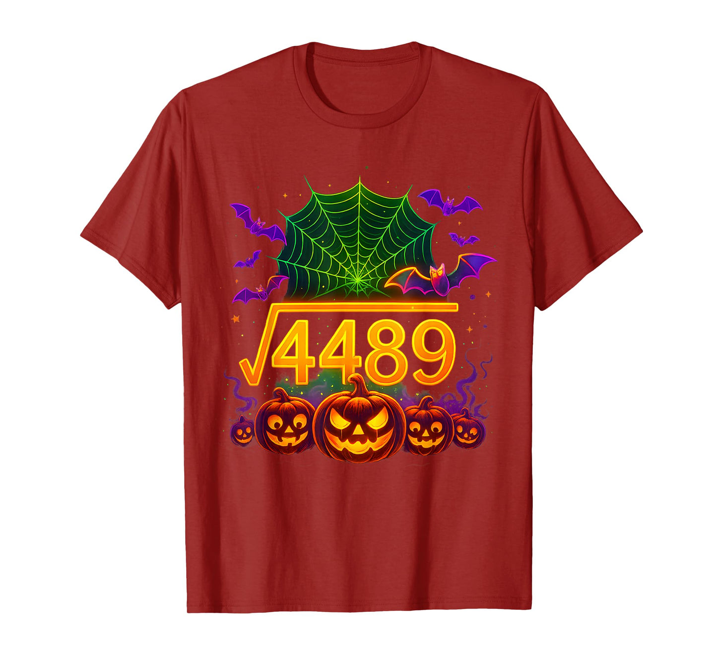 Funny 67 Meme Math Teacher 6 7 Halloween Square Root 4489 T-Shirt