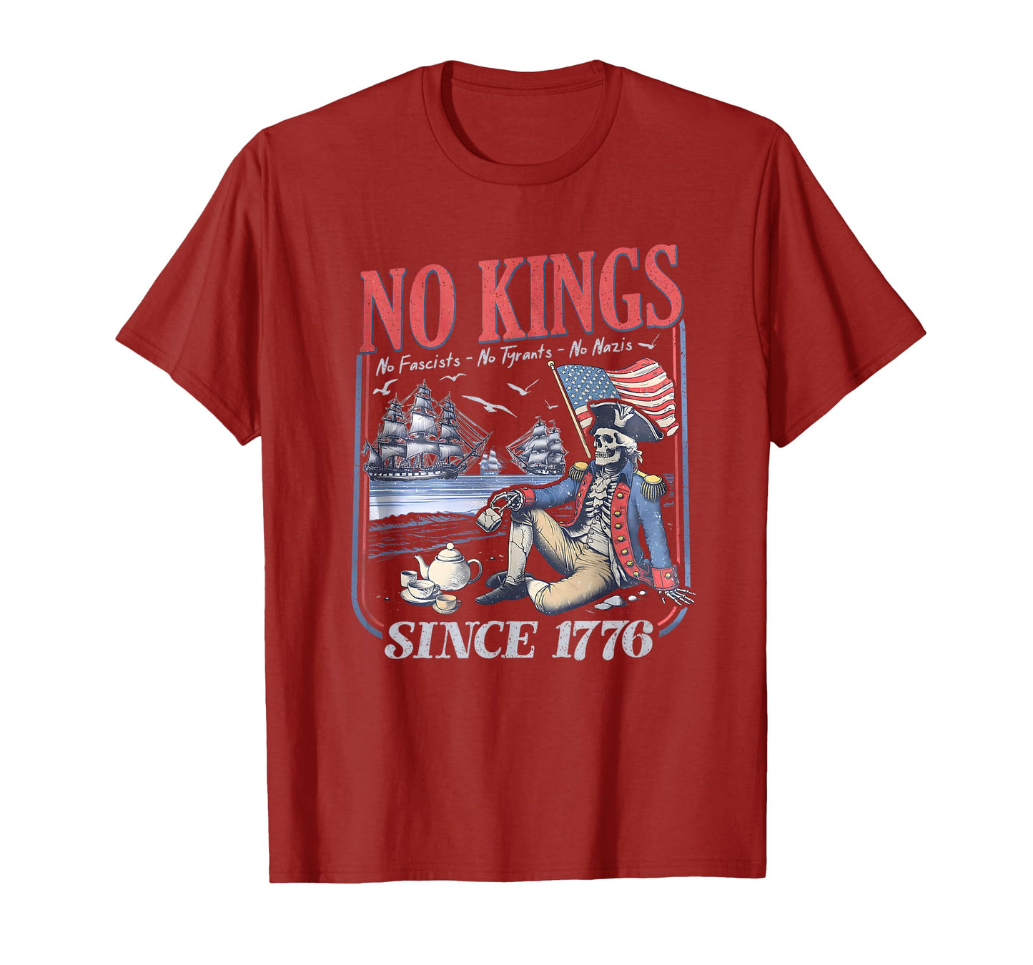 Retro No Kings No Fascists Since 1776 T-Shirt