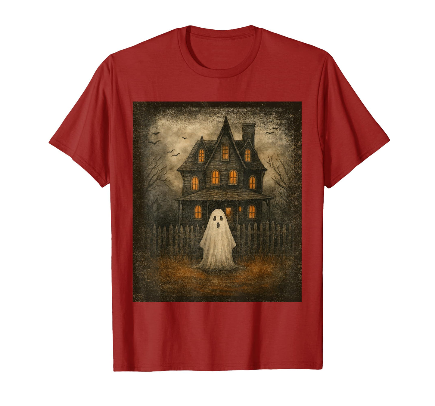 Vintage Ghost Boo Haunted House Halloween Costumes Boy Men T-Shirt