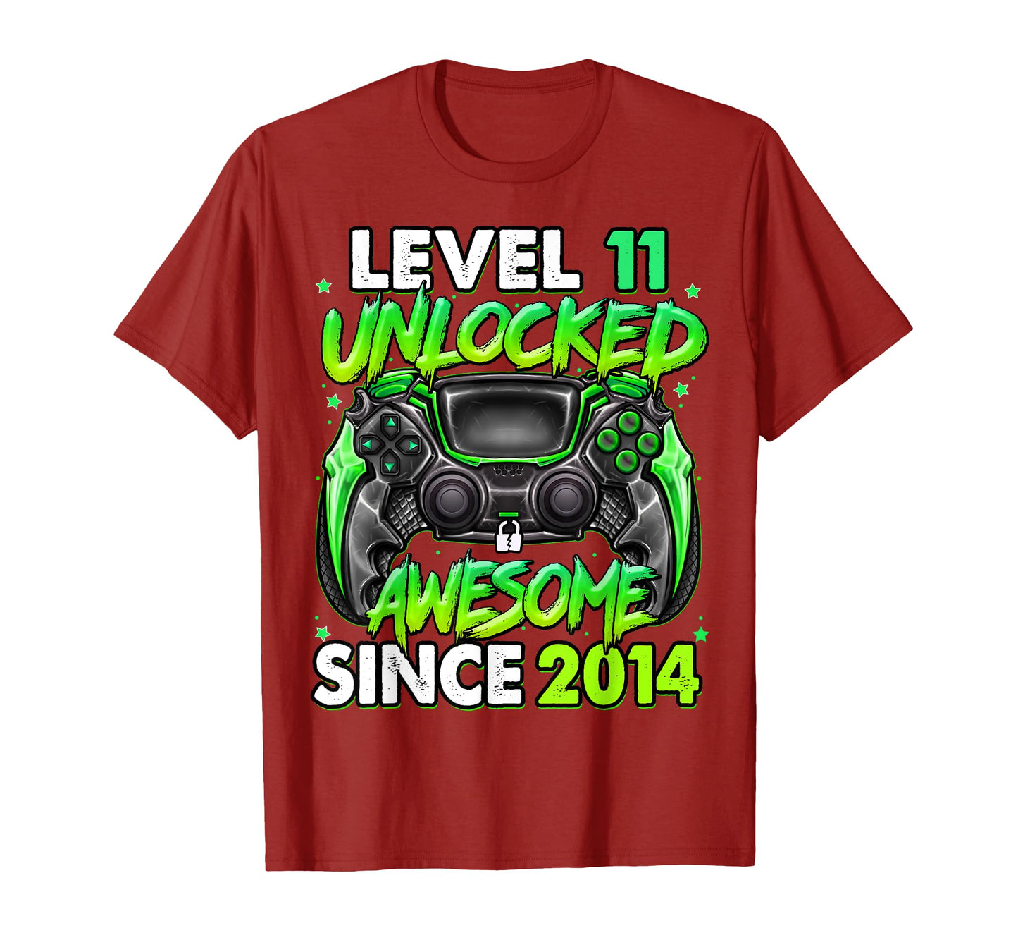 Level 11 Unlocked Awesome Since 2014 11th Birthday Gaming T-Shirt