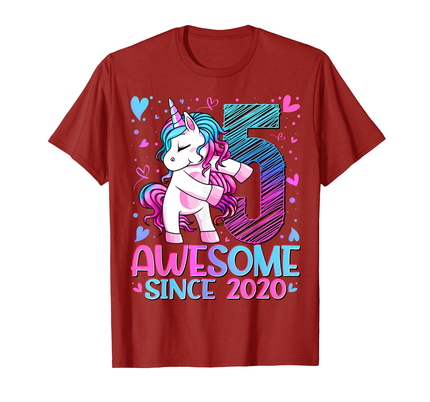 5 Year Old Unicorn Gifts For Girls 5th Birthday Girl Party T-Shirt