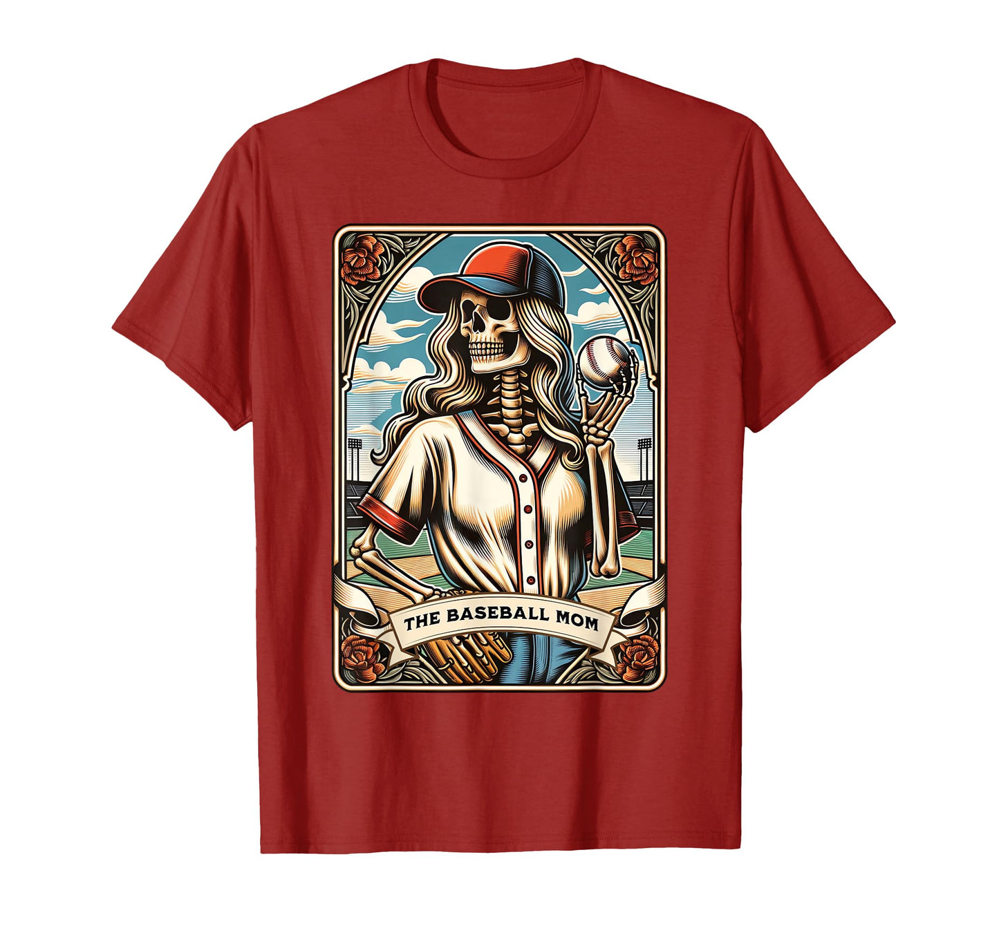 The Baseball Mom Skeleton Tarot Card Mother's Day Witch Vibe T-Shirt