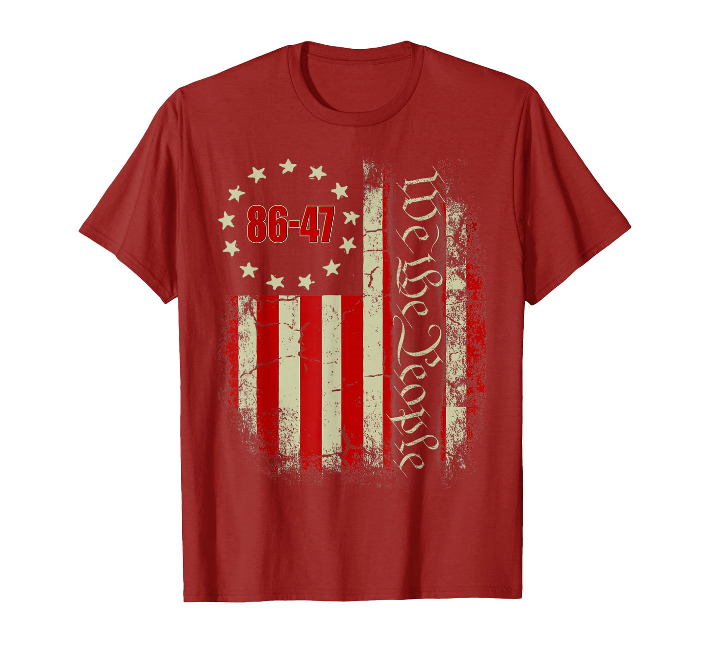 86 47 Roman Numerals LXXXVI XLVII 8647 Subtle Anti Trump T-Shirt
