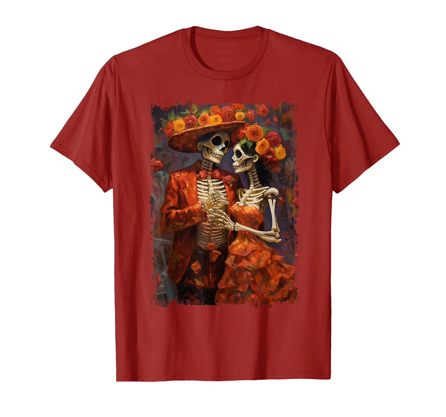 Flower Skeleton Day Of The Dead Dia De Los Muertos Catrina T-Shirt